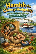 Cover: Hamish the Clumsy Hedgehog and the Hedgehog Highway: Adventures Along the River Clyde. Featuring The Eco Band. - Earth Angel Books