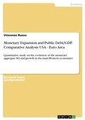 Cover: Monetary Expansion and Public Debt/GDP. Comparative Analysis USA - Euro Area - GRIN Verlag