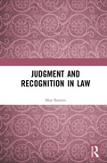 Cover: Judgment and Recognition in Law - Routledge