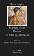 Cover: La piedra oscura. Ushuaia. En mitad de tanto fuego - Ediciones C&aacute;tedra
