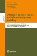 Cover: Enterprise, Business-Process and Information Systems Modeling - Springer