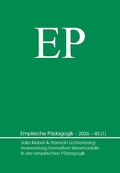 Cover: Anwendung formativer Messmodelle in der empirischen P&auml;dagogik - Verlag Empirische P&auml;dagogik