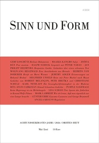 Enlarge image Cover: Sinn und Form 3/2026 - SINN und FORM