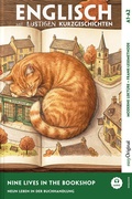 Cover: Englisch lernen mit lustigen Kurzgeschichten (A1-A2) - Nine Lives in the Bookshop (+ Audio-Online) - EasyOriginal Verlag