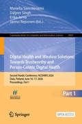 Cover: Digital Health and Wireless Solutions: Towards Trustworthy and Person-Centric Digital Health - Springer