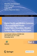 Cover: Digital Health and Wireless Solutions: Connected Digital Health: Digital Twins, Wearables, Wireless Systems, and Secure Architectures - Springer