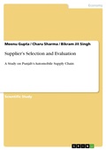 Cover: Supplier's Selection and Evaluation - GRIN Verlag