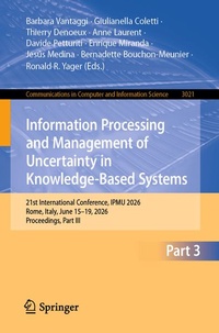 Enlarge image Cover: Information Processing and Management of Uncertainty in Knowledge-Based Systems - Springer