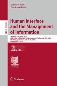Enlarge image Cover: Human Interface and the Management of Information - Springer