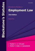 Cover: Blackstone's Statutes on Employment Law - Oxford University Press