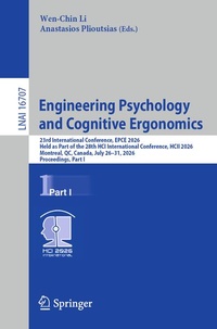 Enlarge image Cover: Engineering Psychology and Cognitive Ergonomics - Springer