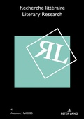 Cover: Recherche litt&eacute;raire / Literary Research - Peter Lang Verlag