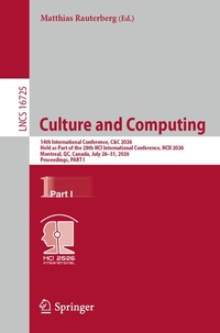 Enlarge image Cover: Culture and Computing - Springer