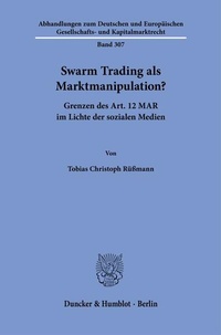 Enlarge image Cover: Swarm Trading als Marktmanipulation? - Duncker & Humblot
