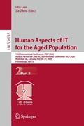 Cover: Human Aspects of IT for the Aged Population - Springer