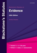 Cover: Blackstone's Statutes on Evidence - Oxford University Press