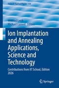 Cover: Ion Implantation and Annealing Applications, Science and Technology - Springer