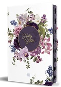 Cover: KJV Holy Bible, Large Print Handy Size format, Hardcover, Purple flower, page edge design, Thumb Index, Ribbon Marker, and Red Letter / KJV Holy Bible, Large - Origin