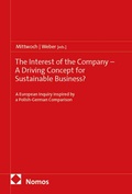 Cover: The Interest of the Company - A Driving Concept for Sustainable Business? - Nomos