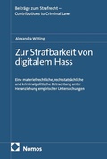 Cover: Zur Strafbarkeit von digitalem Hass - Nomos