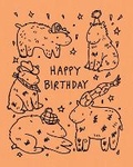 Cover: Humor Us Greeting Cards: Birthday - Happy Birthday (Capybaras) (Pack of 6) - Compendium Inc.