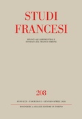 Cover: Studi Francesi 208 - Rosenberg & Sellier