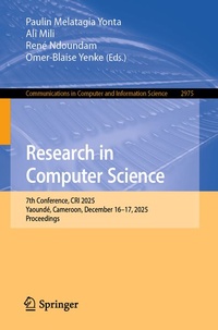 Enlarge image Cover: Research in Computer Science - Springer