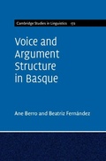 Cover: Voice and Argument Structure in Basque - Cambridge University Press