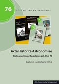 Cover: Acta Historica Astronomiae - AVA
