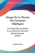 Bild: Abrege De La Theorie Des Fonctions Elliptiques - Kessinger Publishing