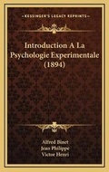 Cover: Introduction A La Psychologie Experimentale (1894) - Kessinger Publishing