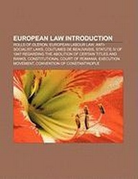 Abbildung von: European Law Introduction - Books LLC, Wiki Series