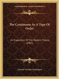 Cover: The Continuum As A Type Of Order - Kessinger Publishing