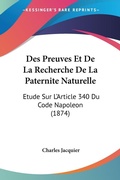 Bild: Des Preuves Et De La Recherche De La Paternite Naturelle - Kessinger Publishing