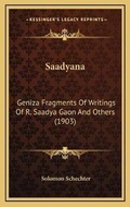 Cover: Saadyana - Kessinger Publishing