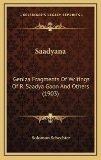 Enlarge image Cover: Saadyana - Kessinger Publishing