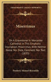 Enlarge image Cover: Miserrimus - Kessinger Publishing