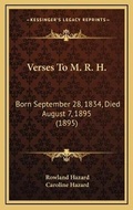 Cover: Verses To M. R. H. - Kessinger Publishing