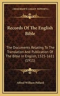 Cover: Records Of The English Bible - Kessinger Publishing
