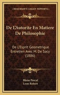 Cover: De L'Autorite En Matiere De Philosophie - Kessinger Publishing