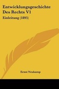 Cover: Entwicklungsgeschichte Des Rechts V1 - Kessinger Publishing