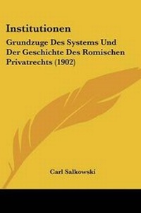 Abbildung von: Institutionen - Kessinger Publishing