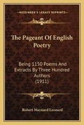 Cover: The Pageant Of English Poetry - Kessinger Publishing