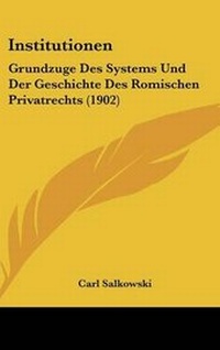 Abbildung von: Institutionen - Kessinger Publishing