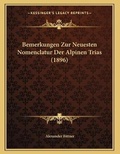 Cover: Bemerkungen Zur Neuesten Nomenclatur Der Alpinen Trias (1896) - Kessinger Publishing
