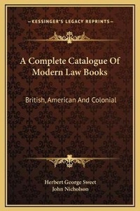 Abbildung von: A Complete Catalogue Of Modern Law Books - Kessinger Publishing