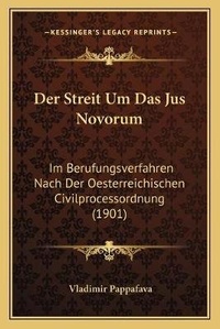 Enlarge image Cover: Der Streit Um Das Jus Novorum - Kessinger Publishing