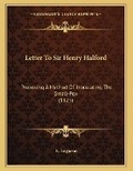 Cover: Letter To Sir Henry Halford - Kessinger Publishing