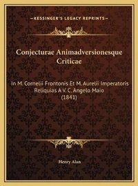 Enlarge image Cover: Conjecturae Animadversionesque Criticae - Kessinger Publishing