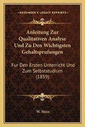 Cover: Anleitung Zur Qualitativen Analyse Und Zu Den Wichtigsten Gehaltsprufungen - Kessinger Publishing